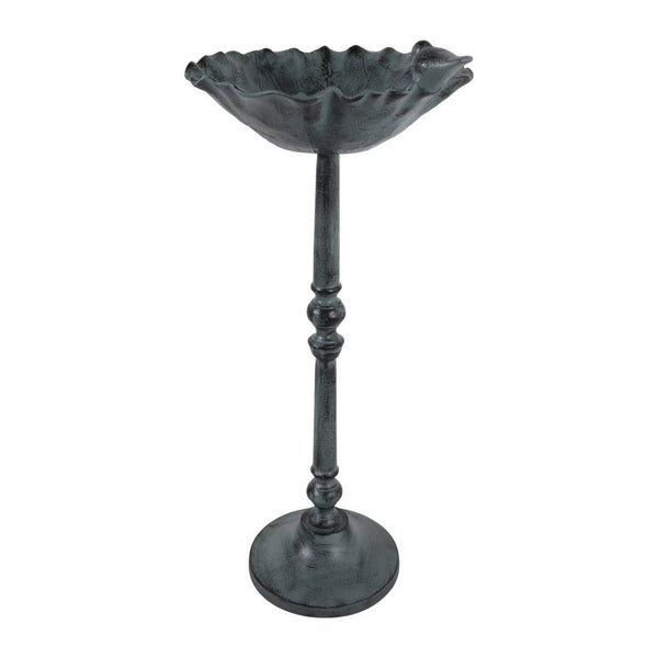 27x13" Bird On Flower Bird Bath Patina Finish, Mul
