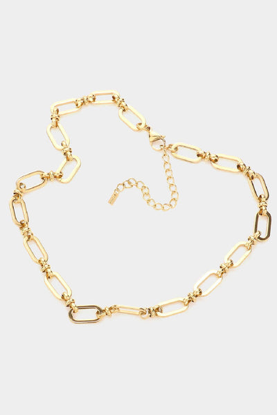 Ovals and Bows Necklace: Yellow Gold