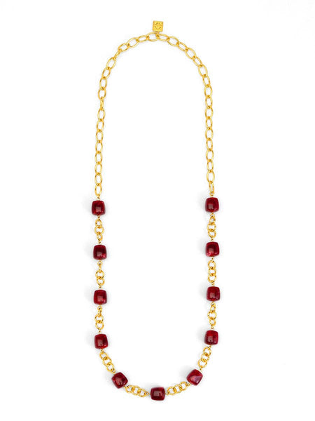 Tessa Puffy Square Long Necklace: BEI