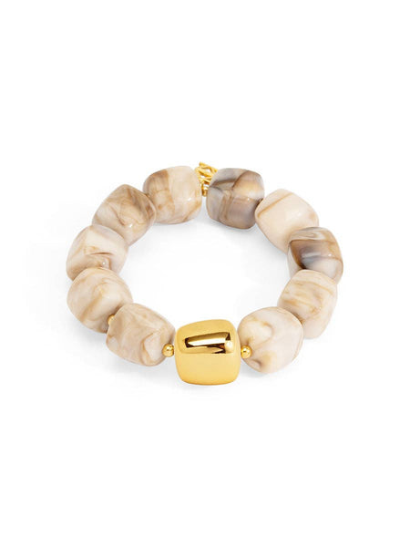 Tessa Puffy Square Beaded Stretch Bracelet: BEI
