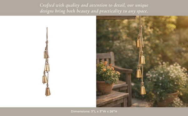28x3" Hanging Cone Bells Cluster, Gold
