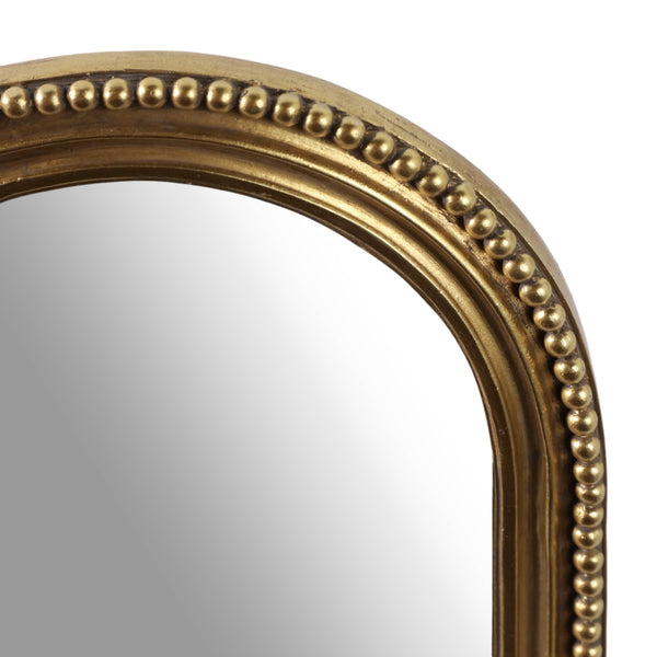 Table Top Mirror - Gold Glass Glam Beaded Arch Framed, 8 in.