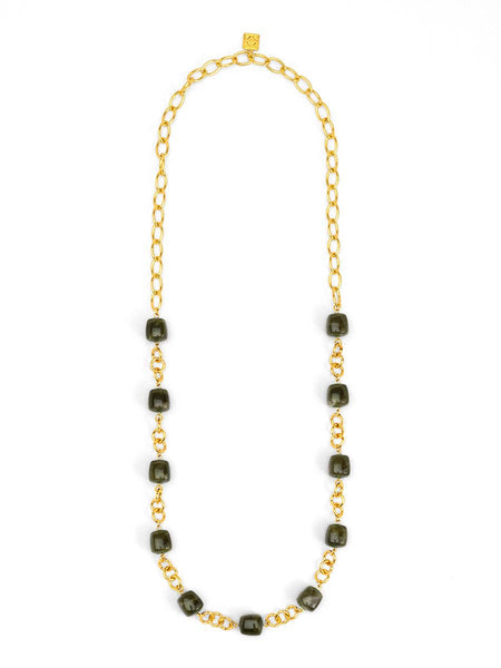Tessa Puffy Square Long Necklace: BEI