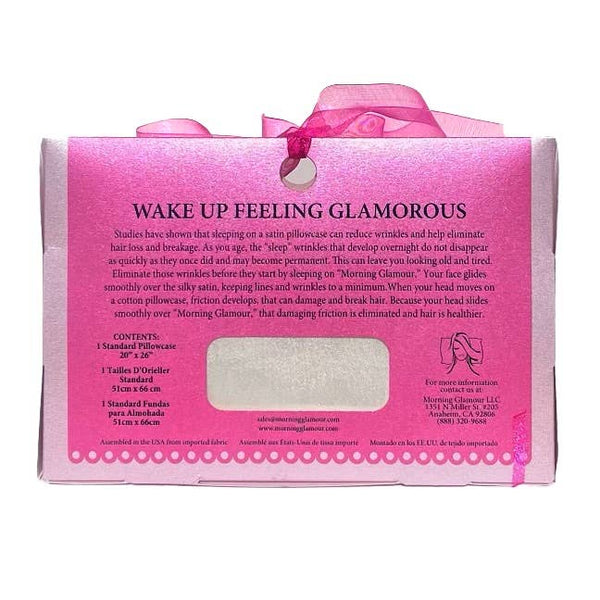 Pink Opalescent Gift Box with Bow - QN/STD Satin Pillowcase : Lilac