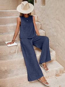 Fashion pullover round neck casual cotton suit: DARKBLUE / (M) 1