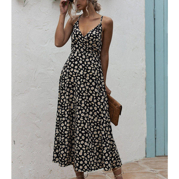 Little Daisy camisole print dress_CWDMD1510: Green / (M) 1