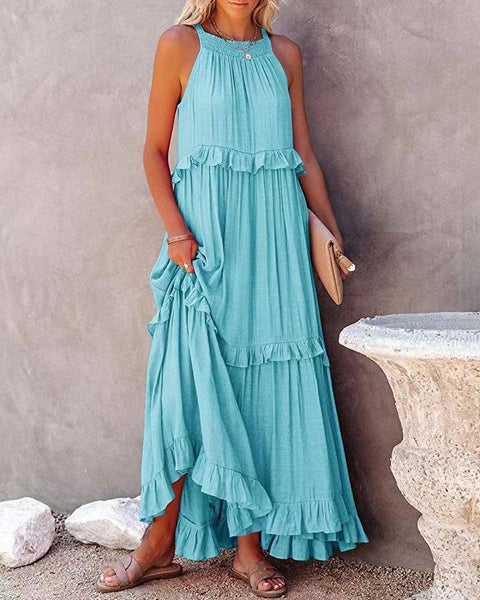 Temperament long floor skirt Cake skirt dress: APRICOT / (M) 1