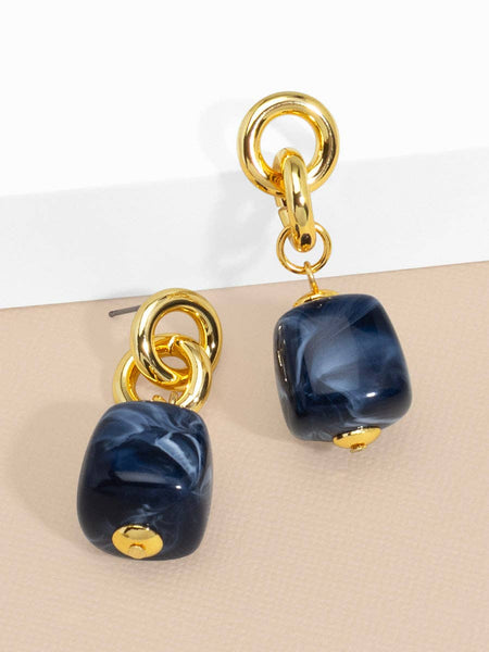 Tessa Puffy Square Resin Drop Earring: BEI