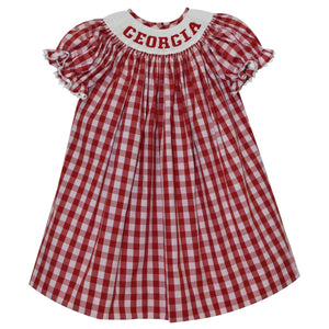 Georgia Smocked Short Sleeve Bishop With Insert