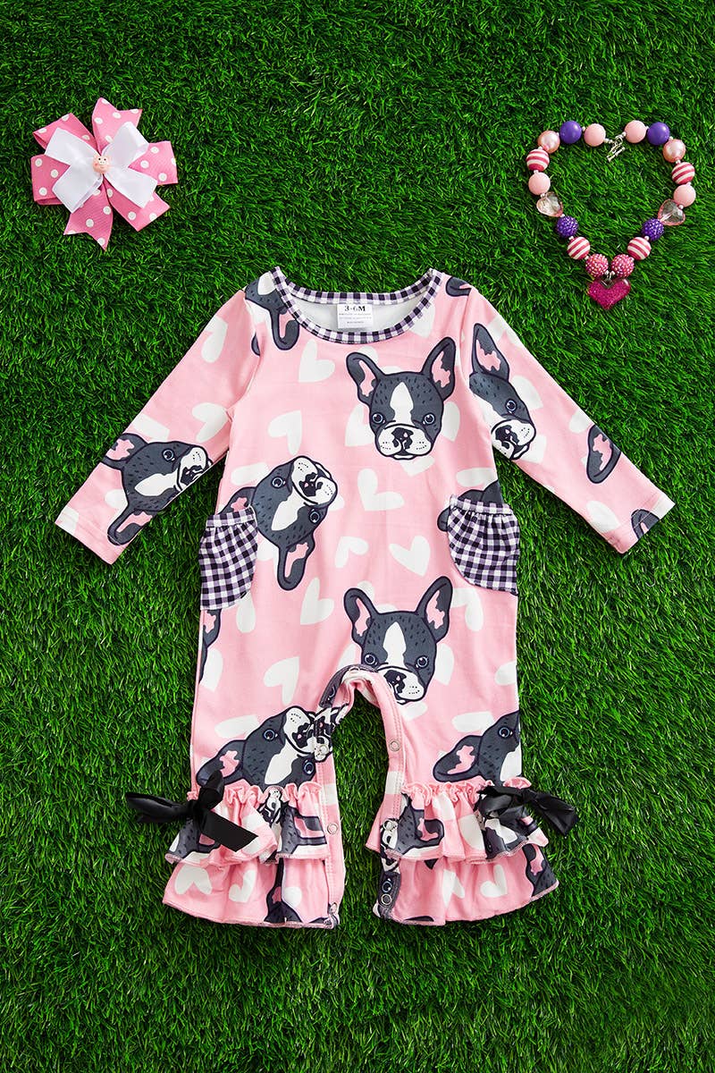 PUPPY & HEART PRINTED BABY ROMPER. RPG051523001-AMY