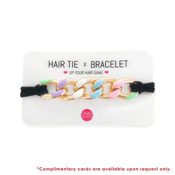 AHT15 - 5pc Tan Hair Tie - Bracelet Set
