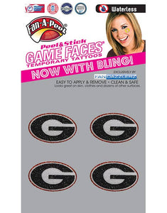 Georgia  Game Faces® Temporary Tattoos With Bling