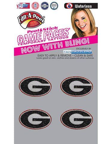 Georgia  Game Faces® Temporary Tattoos With Bling