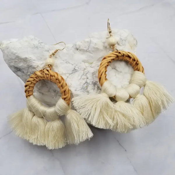 Bohemian Rattan Earrings