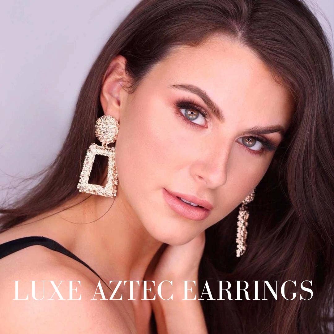 Luxe Aztec Rose Gold Earrings