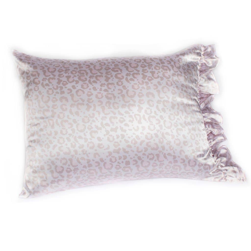 Silky Pillowcase with Ruffle - Leopard