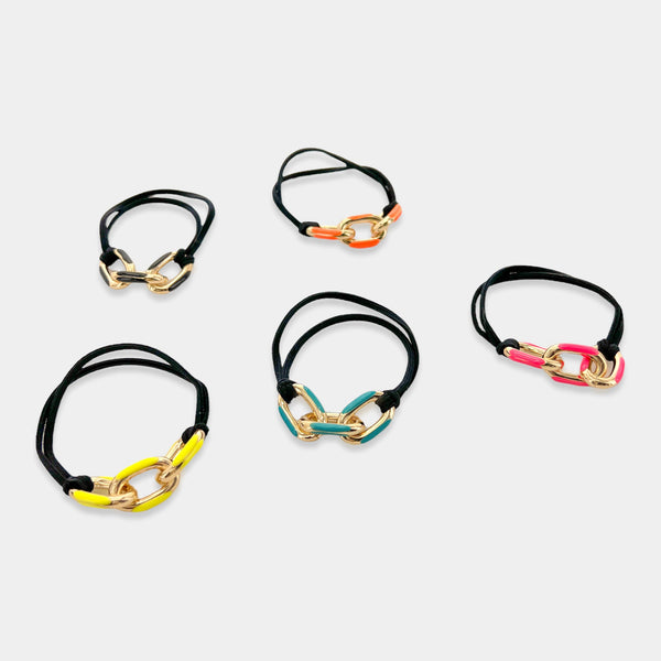 AHT7 - 5pc Neon Hair Tie - Bracelet Set