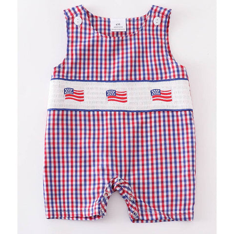 Baby Boys 4th of July Patriotic American Flag Holiday Romper