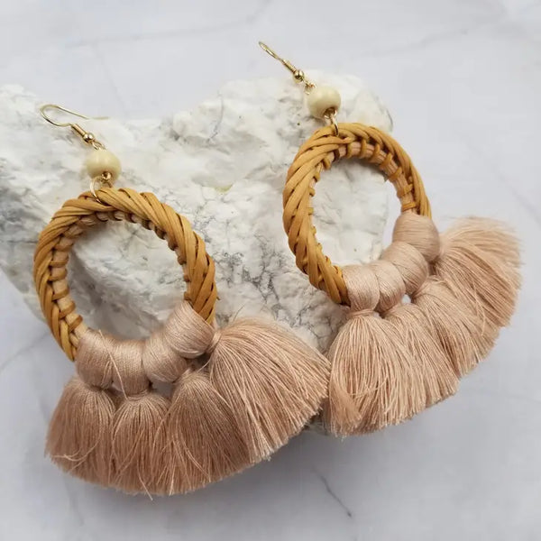 Bohemian Rattan Earrings